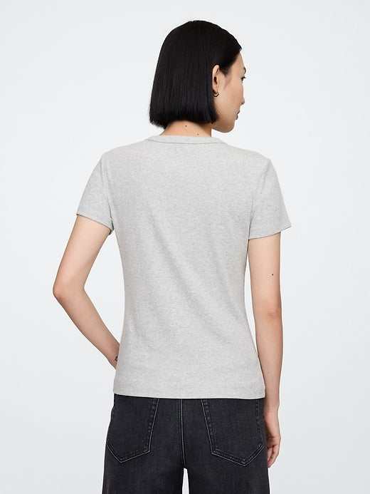 Ribbed Crewneck T-Shirt