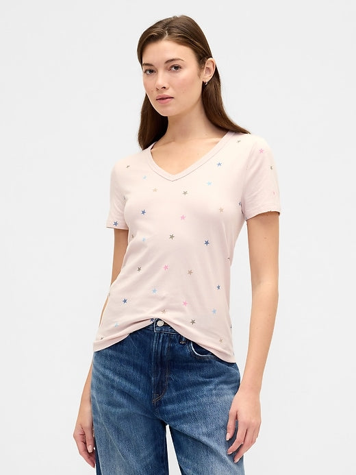 Favorite Print V-Neck T-Shirt